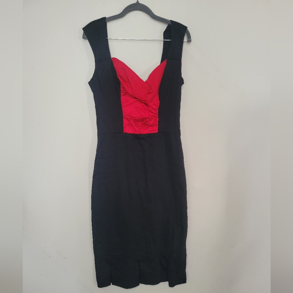 Rock Steady Black Red Wiggle Dress Size M